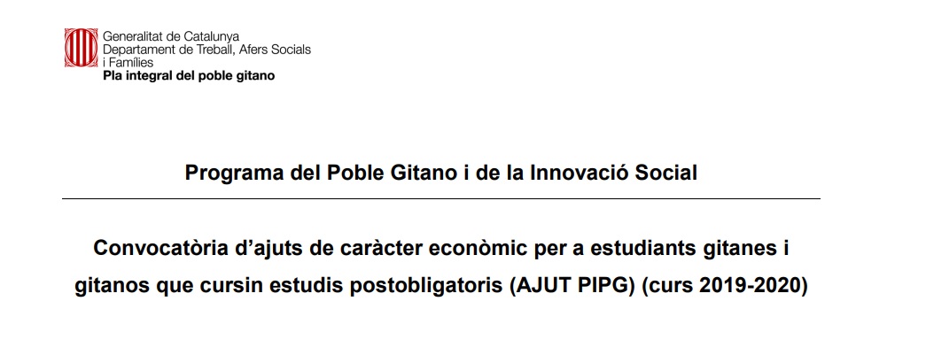 El Plan Integral del Pueblo Gitano abre la convocatoria de ayudas económicas para estudiantes gitanos y gitanas que cursan estudios superiores