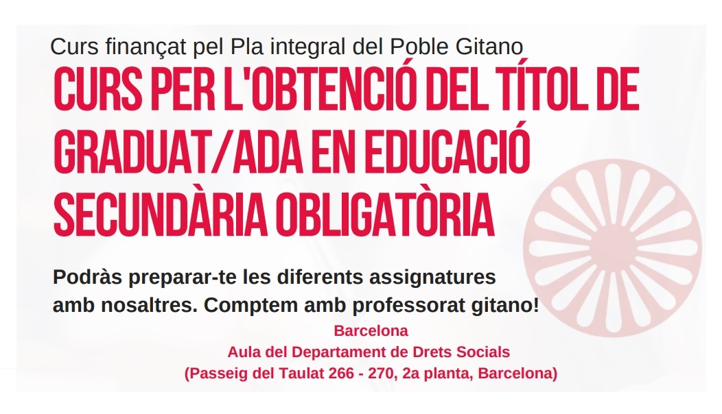 Ja et pots inscriure al curs per obtenir el Graduat en Educació Secundària!