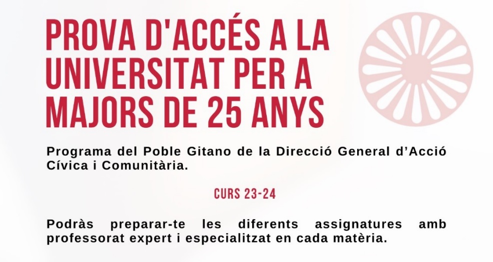 Abiertas las inscripciones para el Grupo de Acceso a la Universidad del Plan Integral del Pueblo Gitano de Cataluña